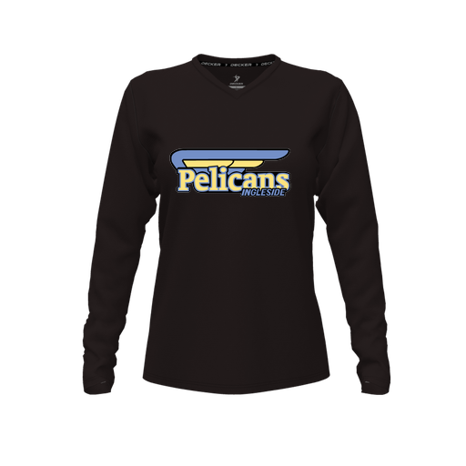 [FTLVCFBK-FYXS-LOGO1] Decker Comfort T-Shirt (Female Youth XS, Black, V Neck, Logo 1, Long Sleeve)